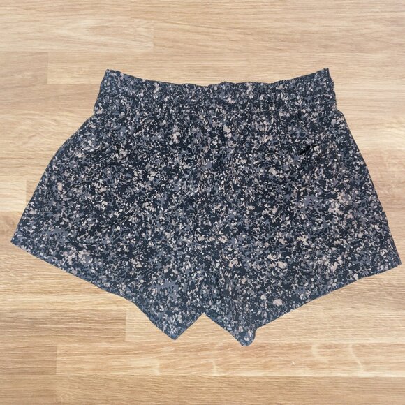 Athleta Women's Printed Baja Navy Blue Speckled Running Athletic Shorts -Sz 4 - Picture 4 of 15